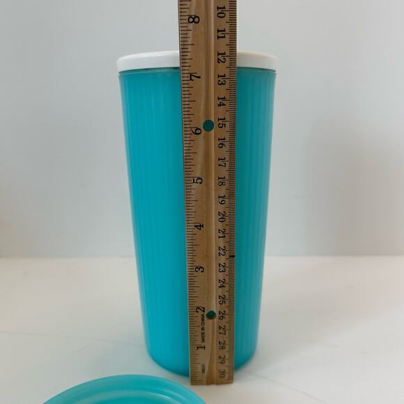 Tupperware Insulated Tumbler 3328A-1 with Lid 4185A-1 Blue - Picture 5 of 9